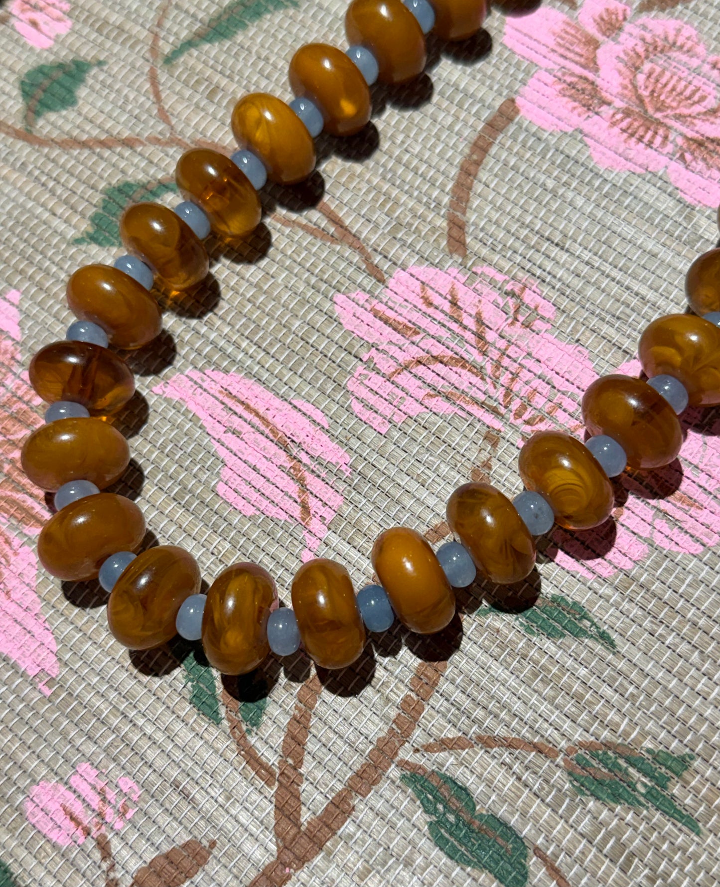 Lennon Necklace- Blue + Brown