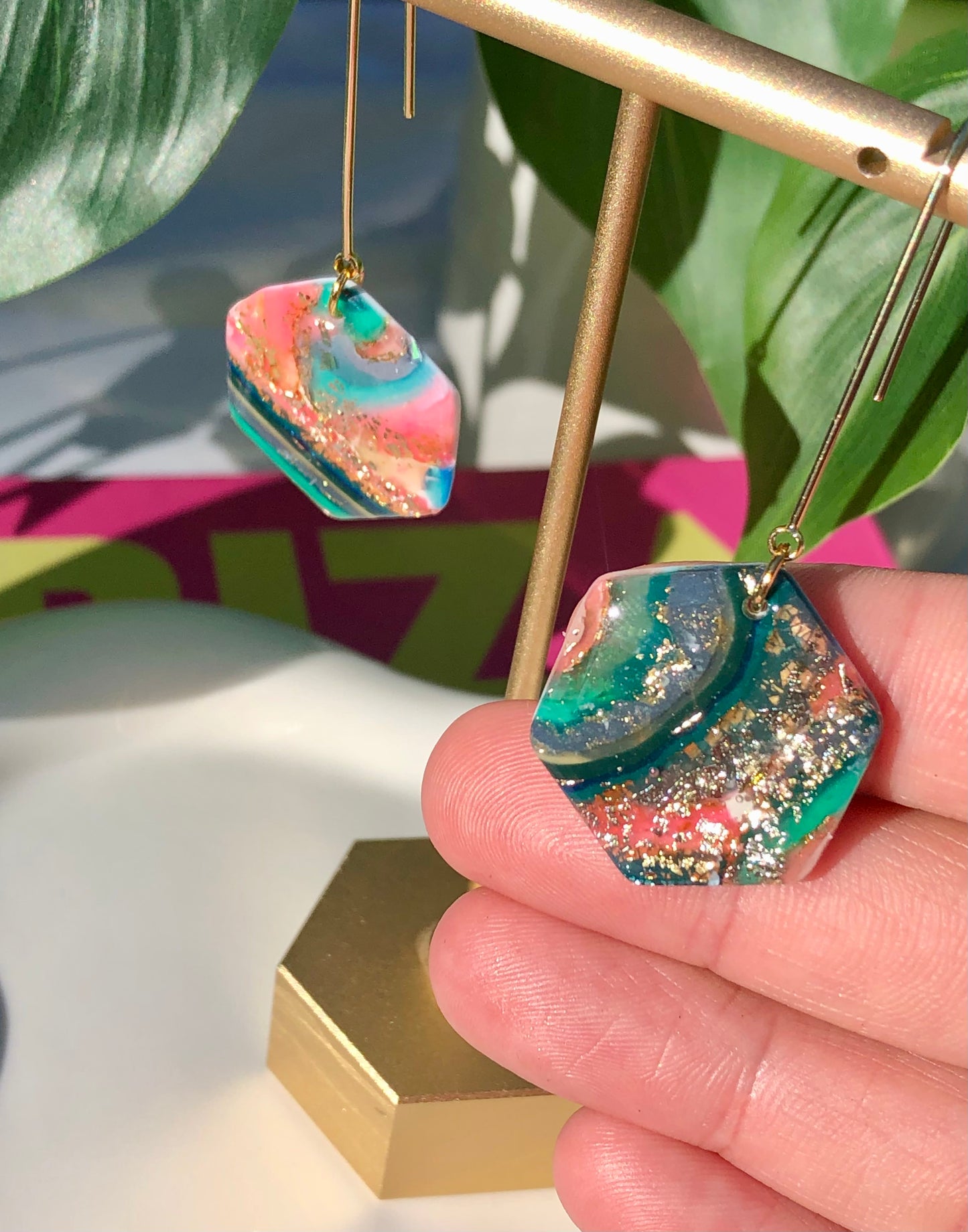 Island Waters Geode Hexagon Drops