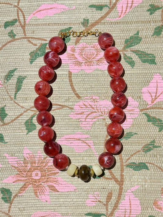 Maeve Necklace- Maroon
