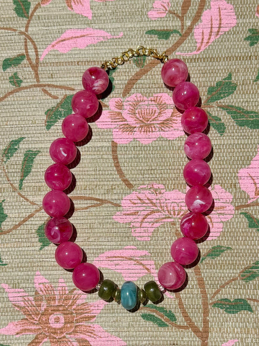 Maeve Necklace- Hot Pink