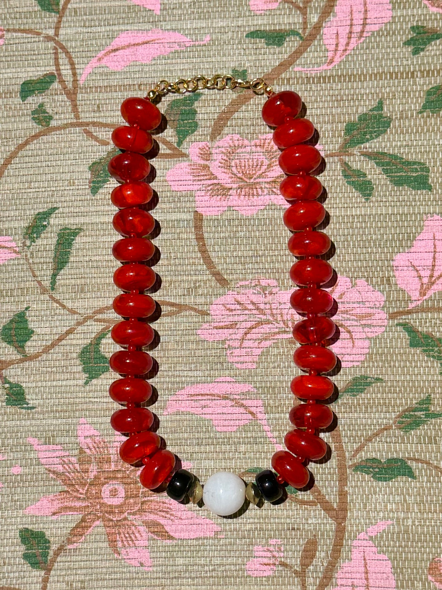 Maeve Necklace- Red + Black