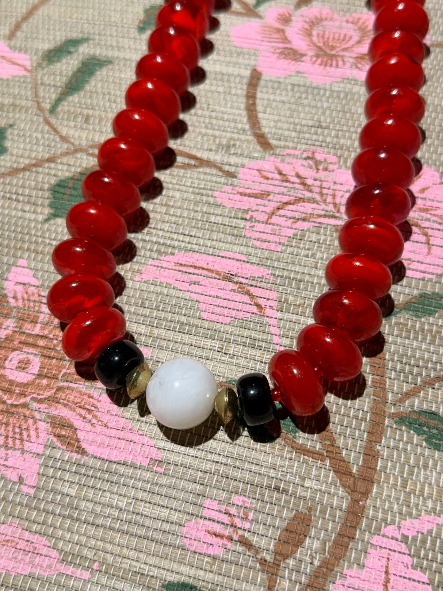 Maeve Necklace- Red + Black