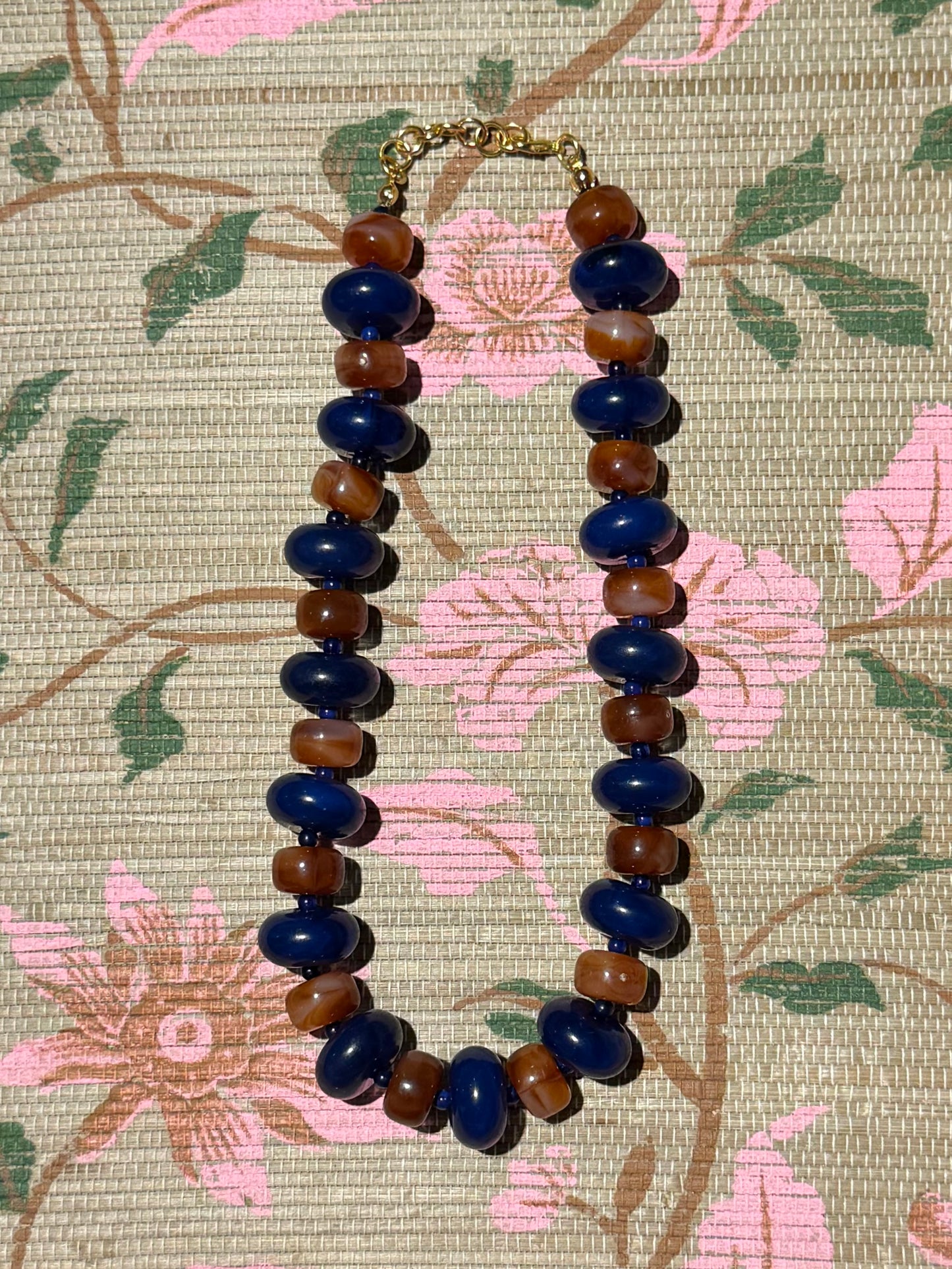 Liv Necklace- Navy + Tortoise