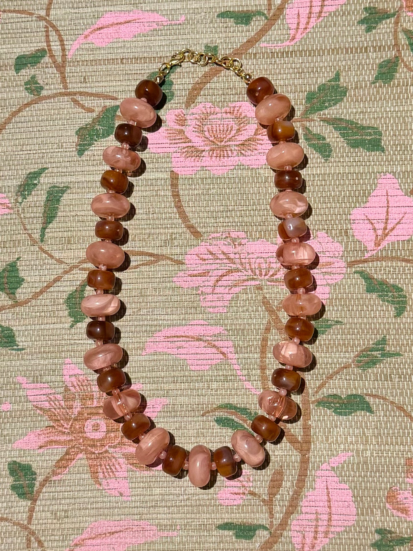 Liv Necklace- Pink + Tortoise