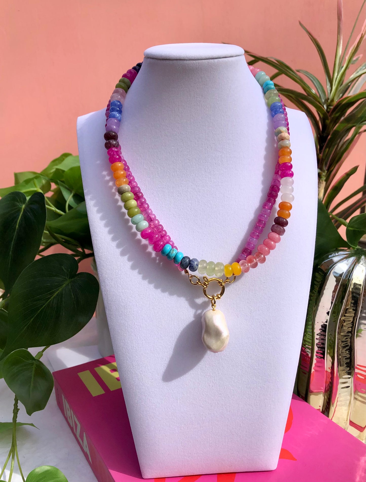 Mixed Rainbow Beaded Necklace