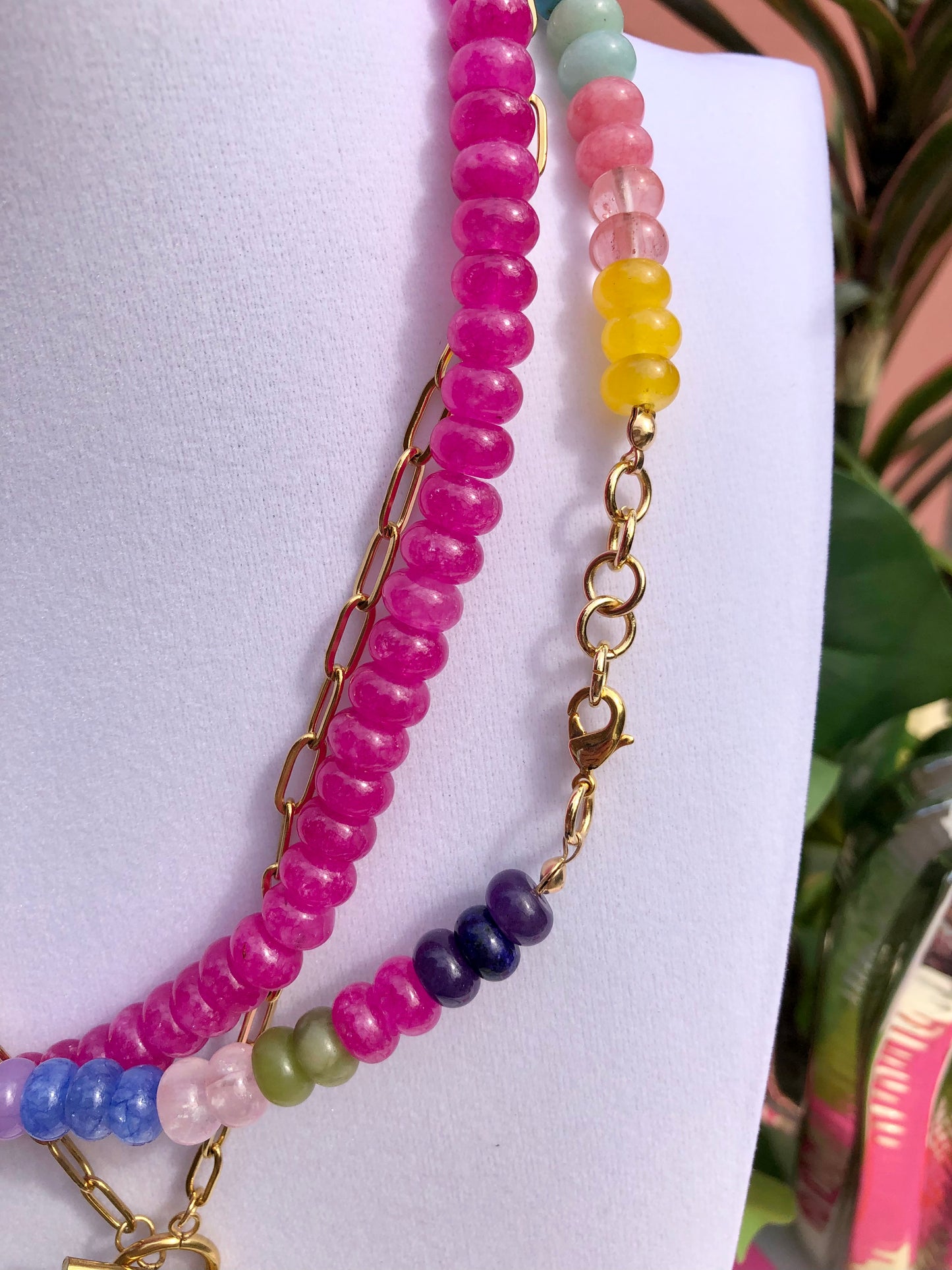 Subtle Rainbow Beaded Necklace