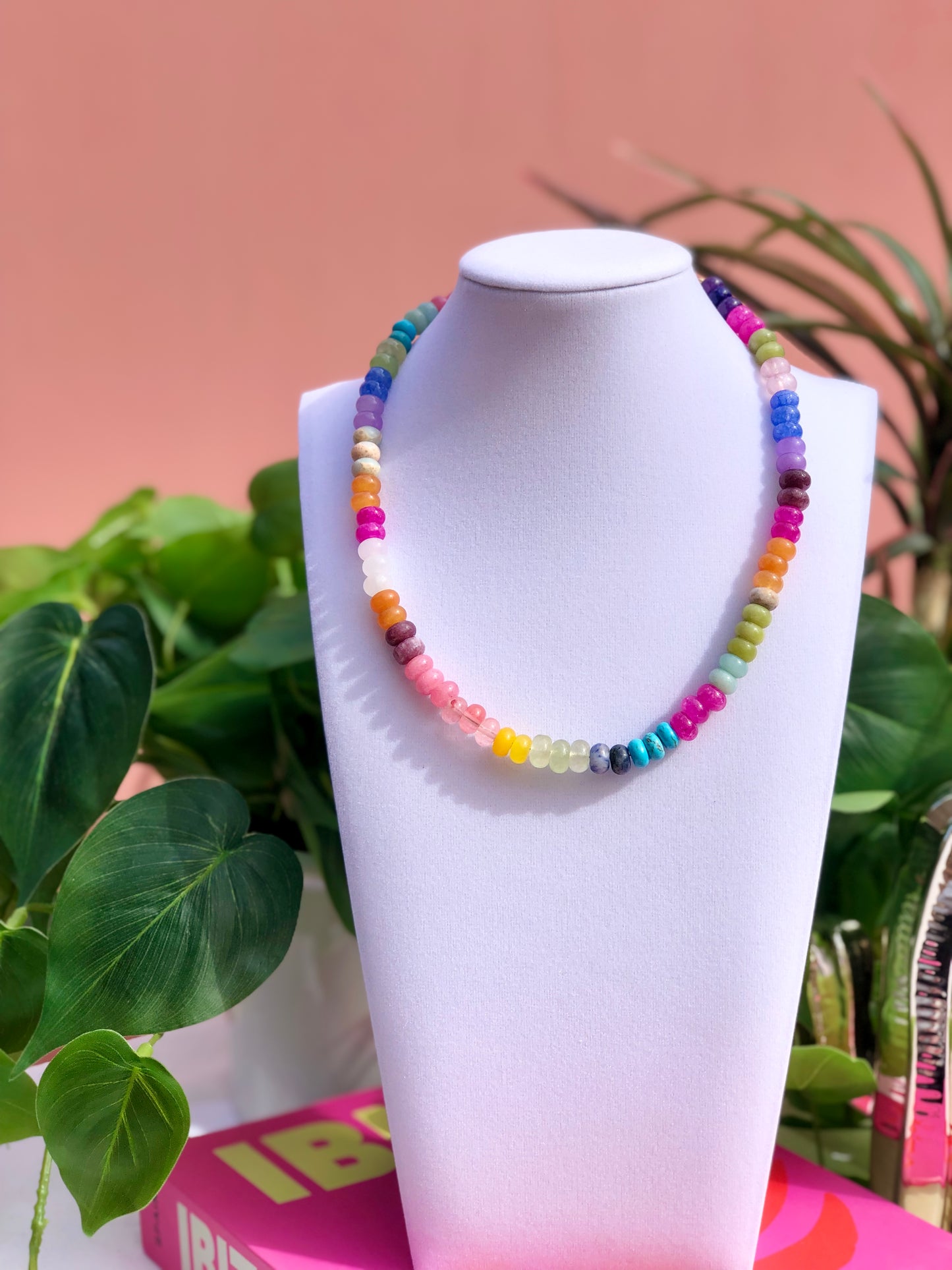 Mixed Rainbow Beaded Necklace