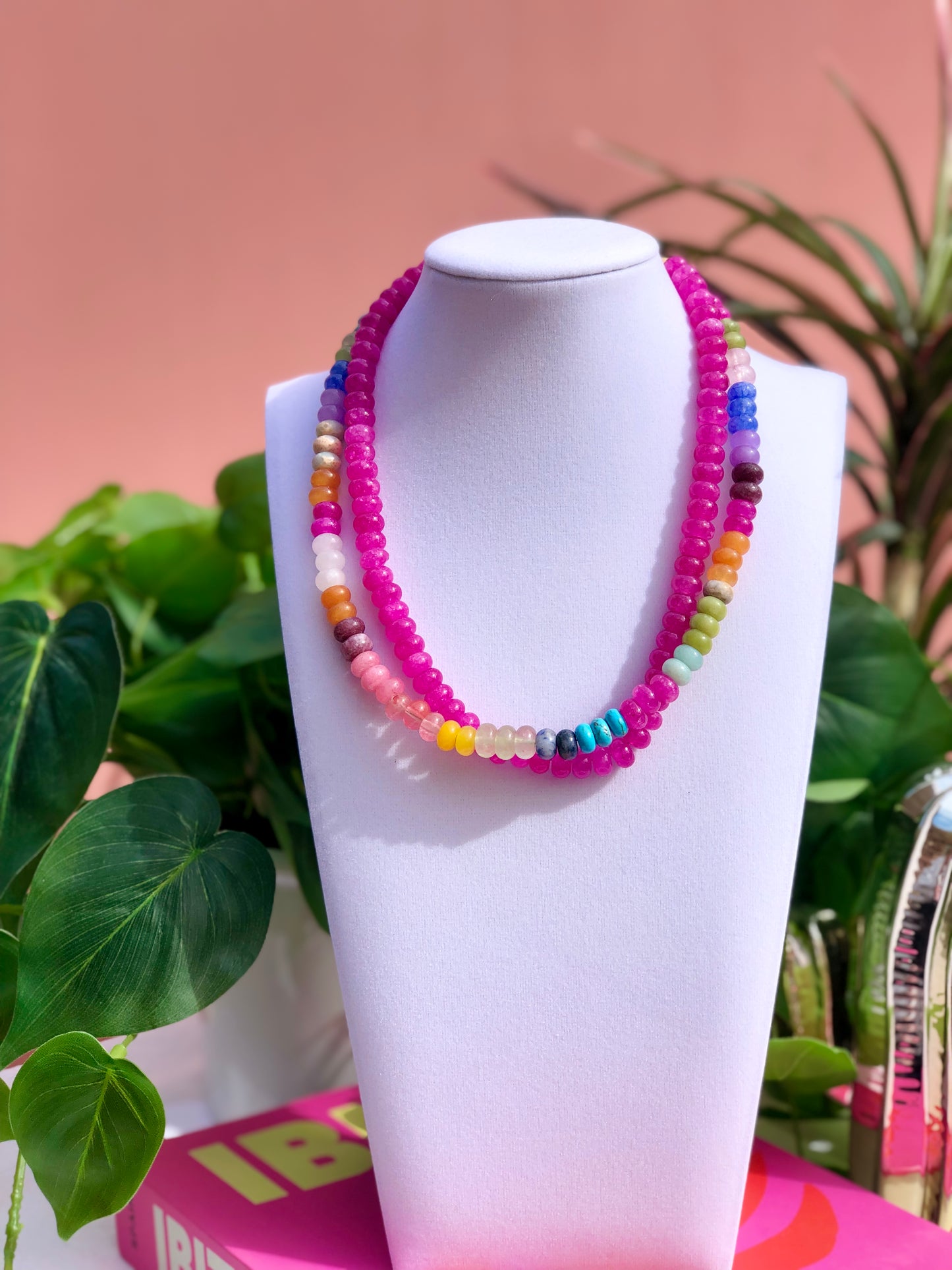 Mixed Rainbow Beaded Necklace