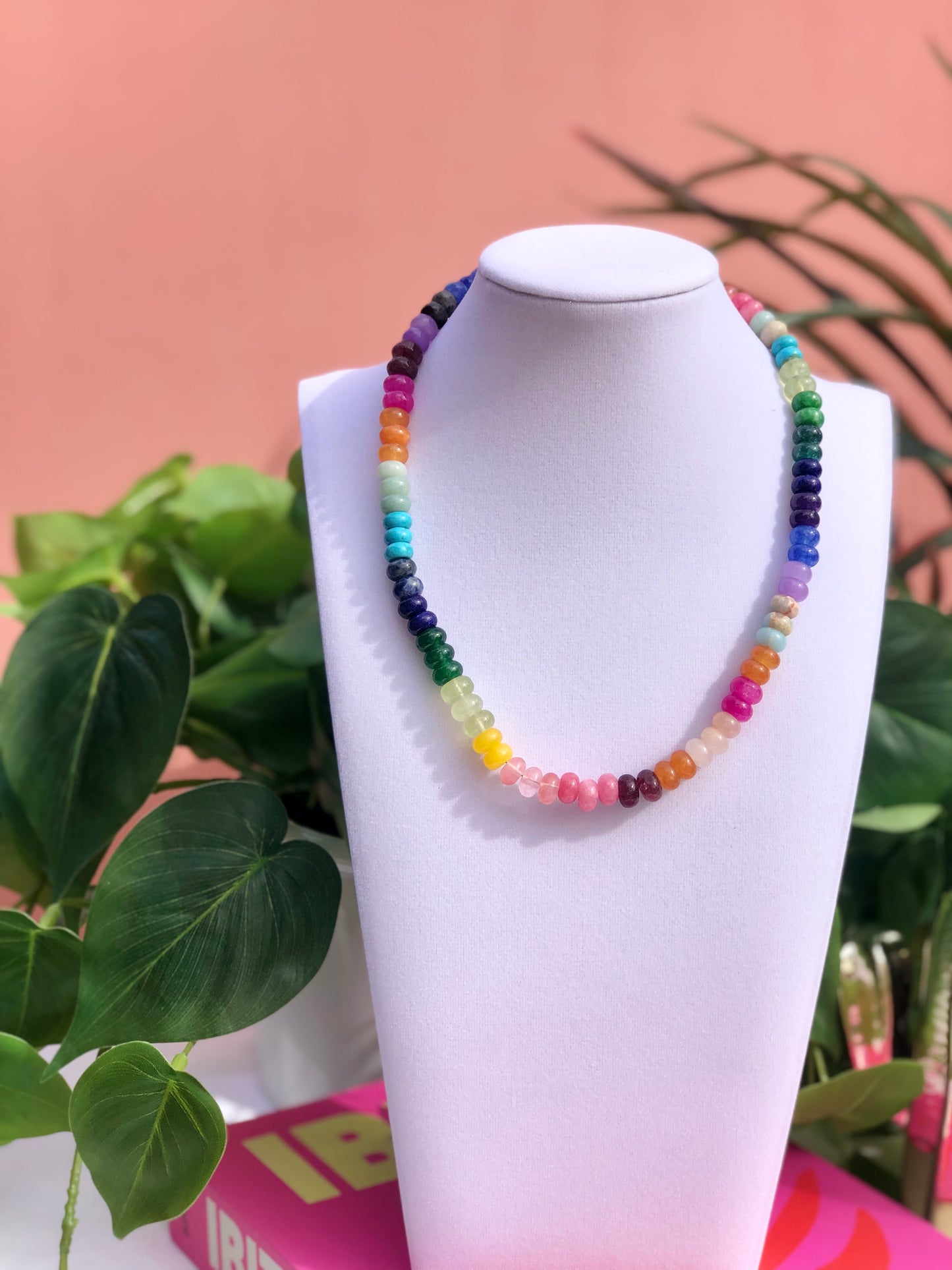 Mixed Rainbow Beaded Necklace