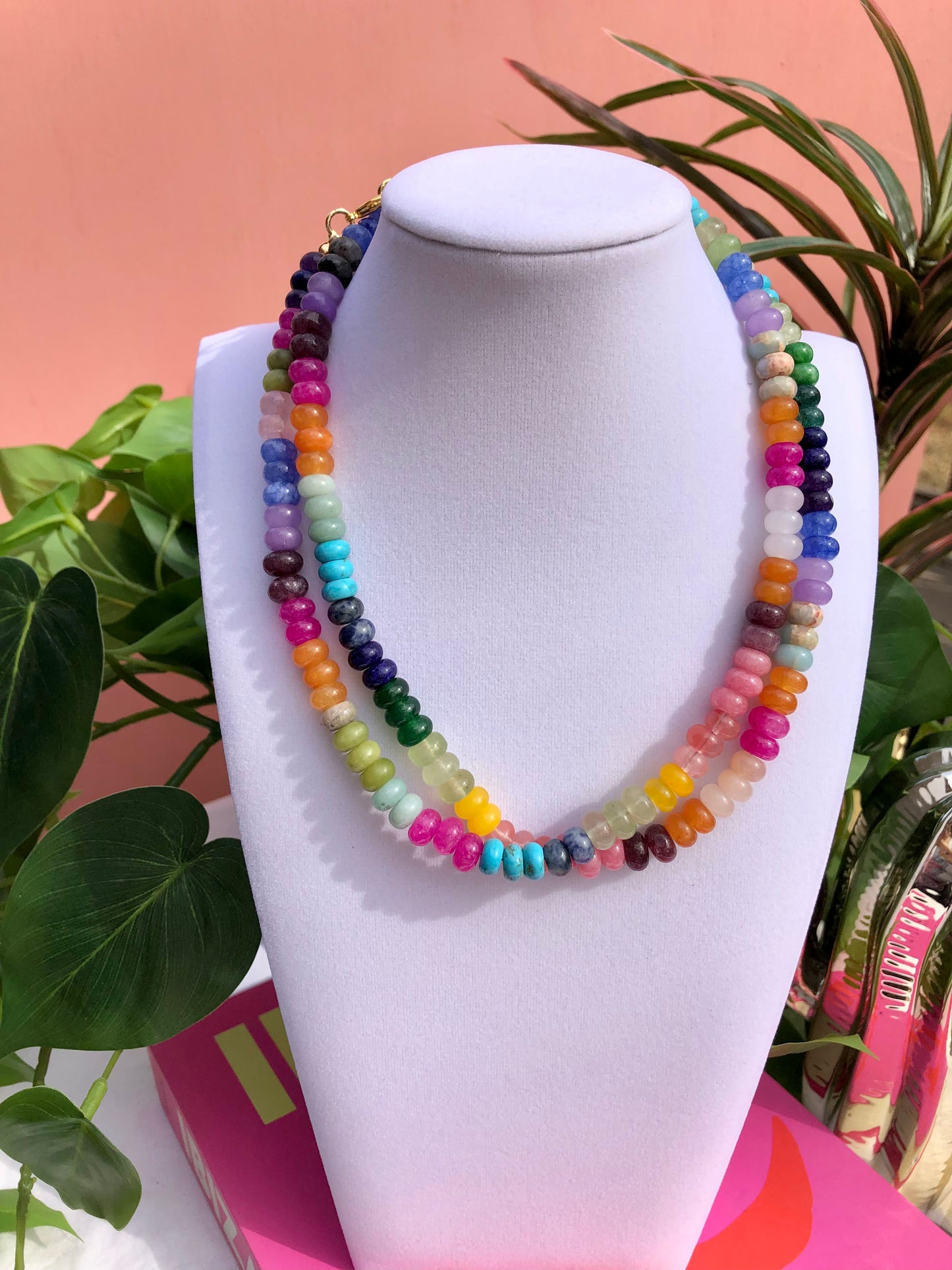 Mixed Rainbow Beaded Necklace