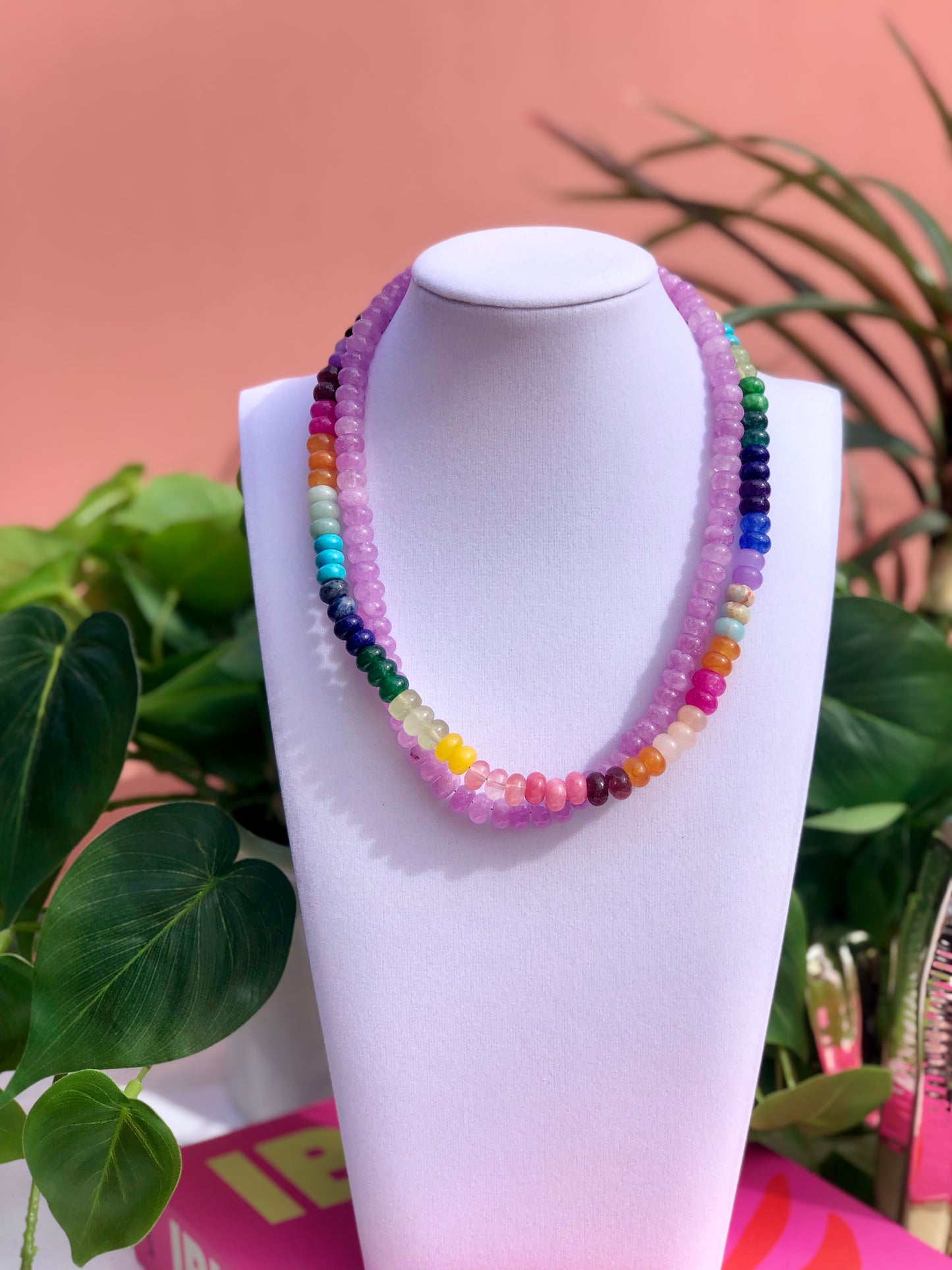 Mixed Rainbow Beaded Necklace