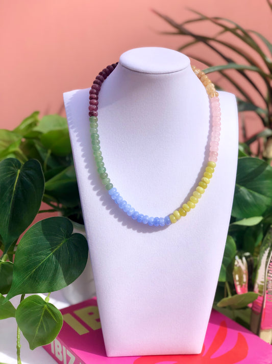 Subtle Rainbow Beaded Necklace