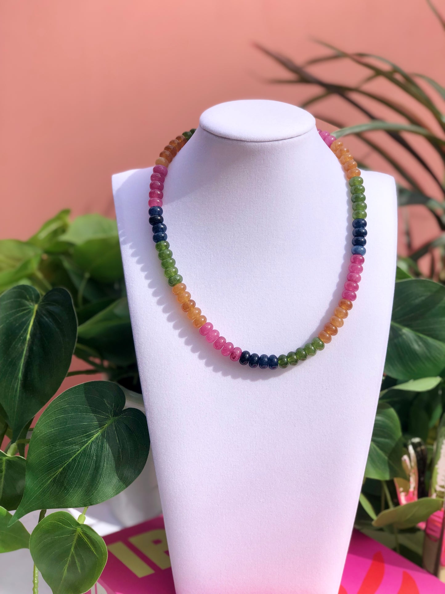 Jewel-Toned Beaded Necklace