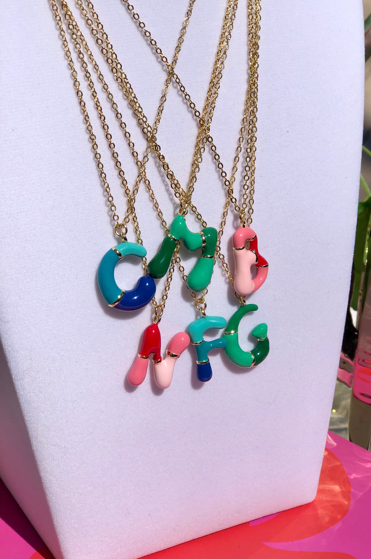 Colorblock Initial Necklace