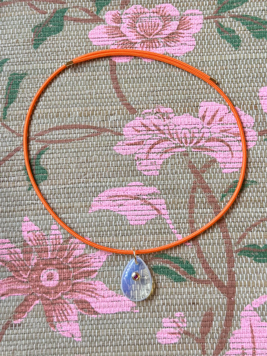Teardrop Stone Magnetic Cord Necklace