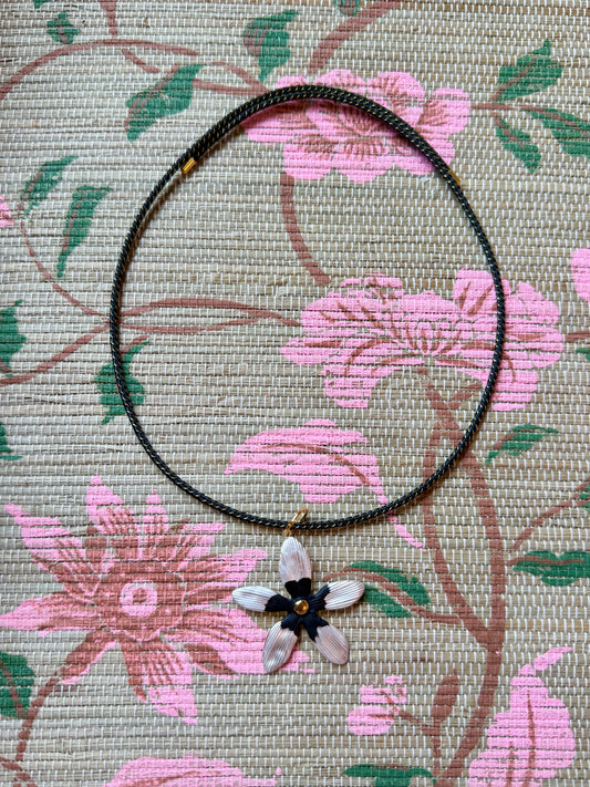 Statement Flower Magnetic Cord Necklace