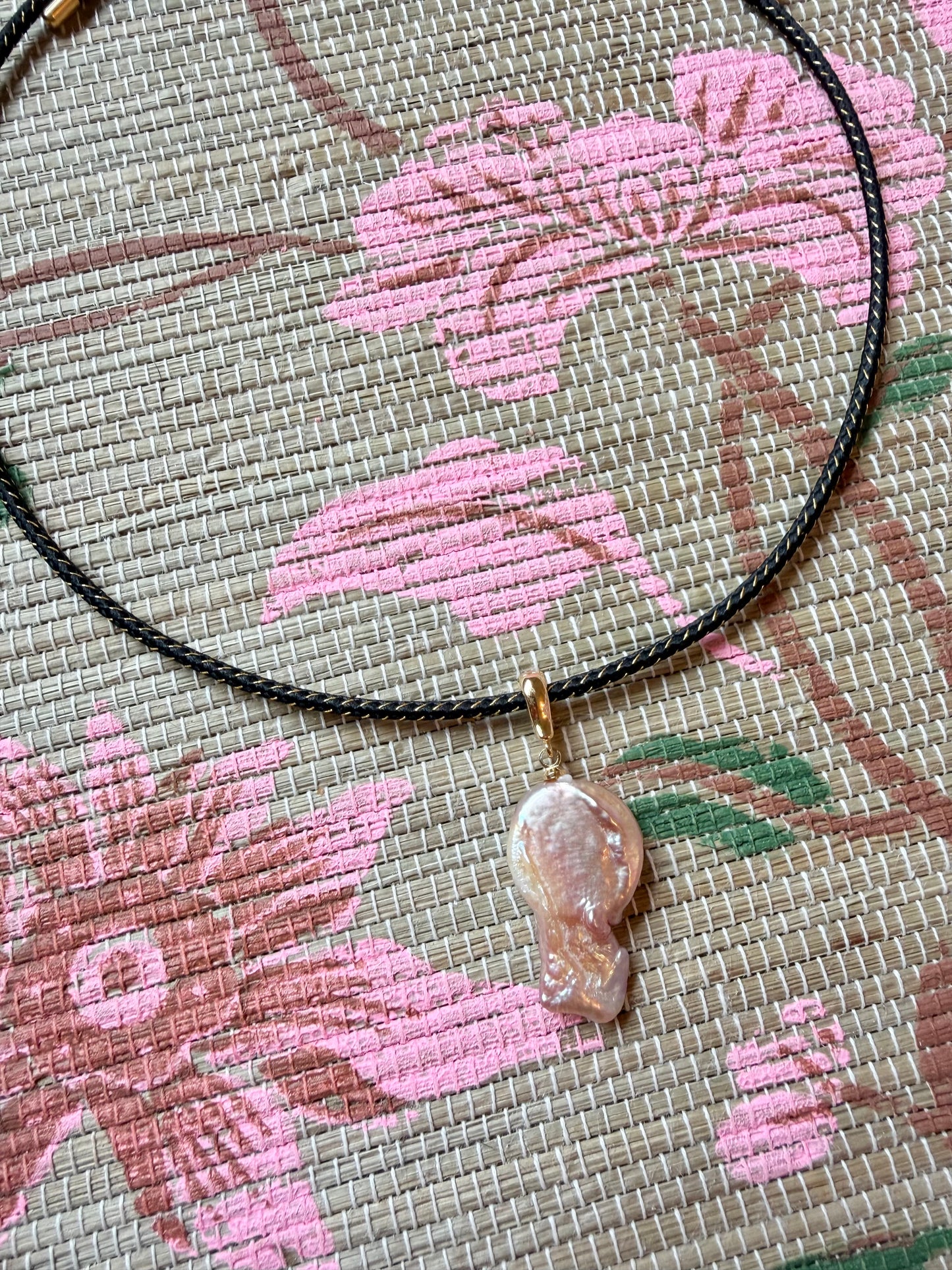 Baroque Pearl Magnetic Cord Necklace
