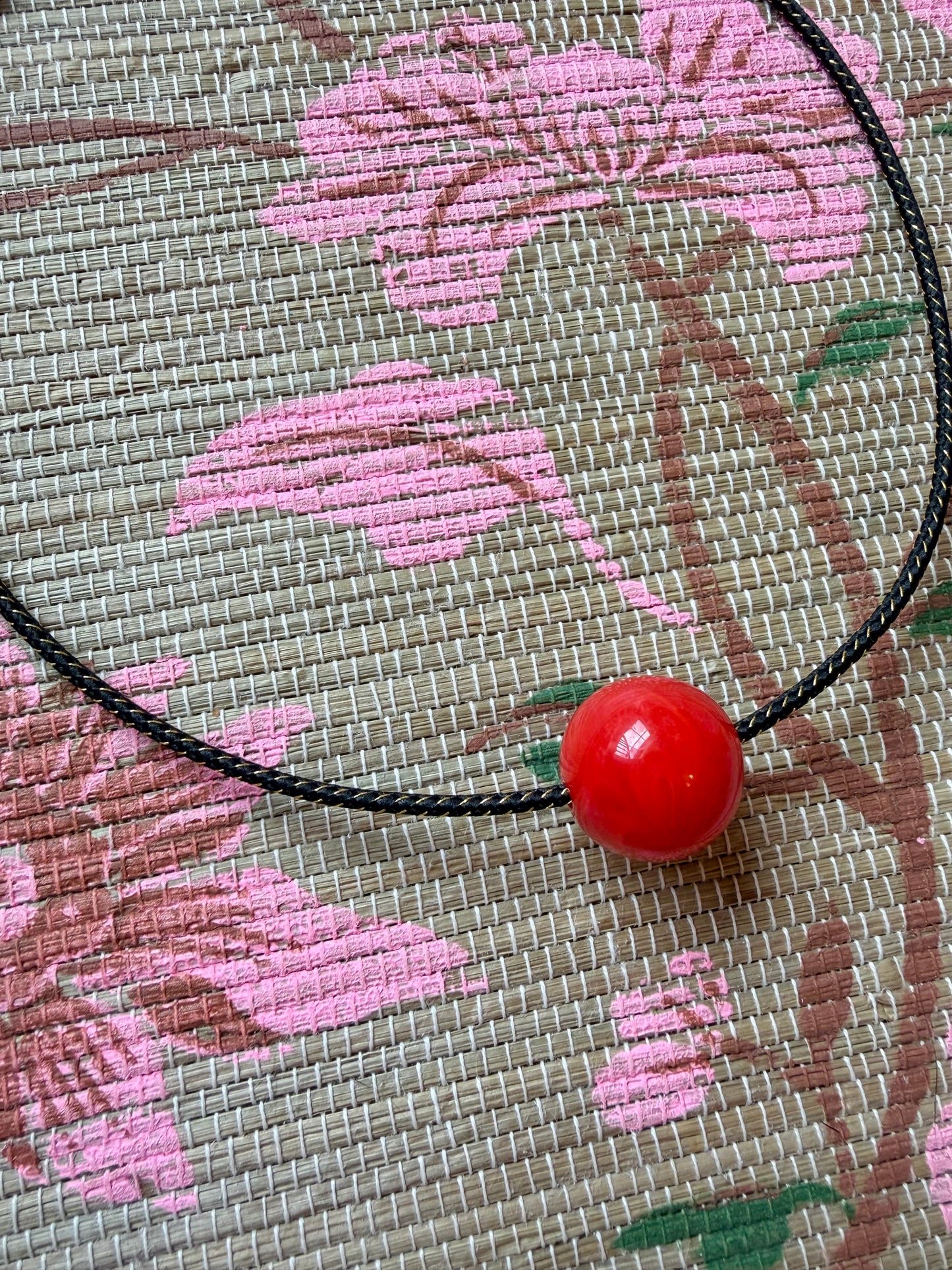 Reese Magnetic Cord Necklace- Red and Black
