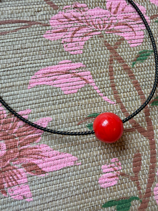Reese Magnetic Cord Necklace- Red and Black