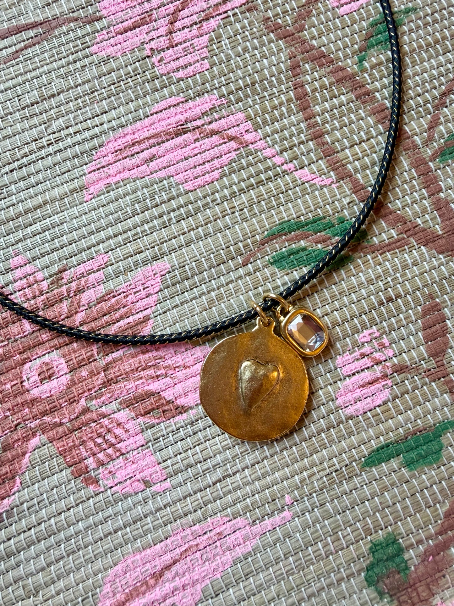 Two Charm Magnetic Cord Necklace- Gold