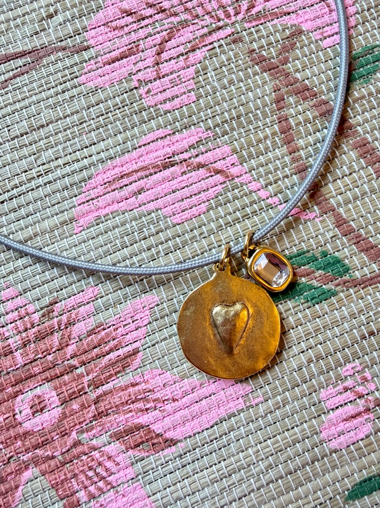 Two Charm Magnetic Cord Necklace- Gold