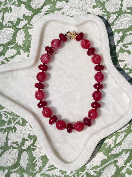 Addie Necklace- Maroon