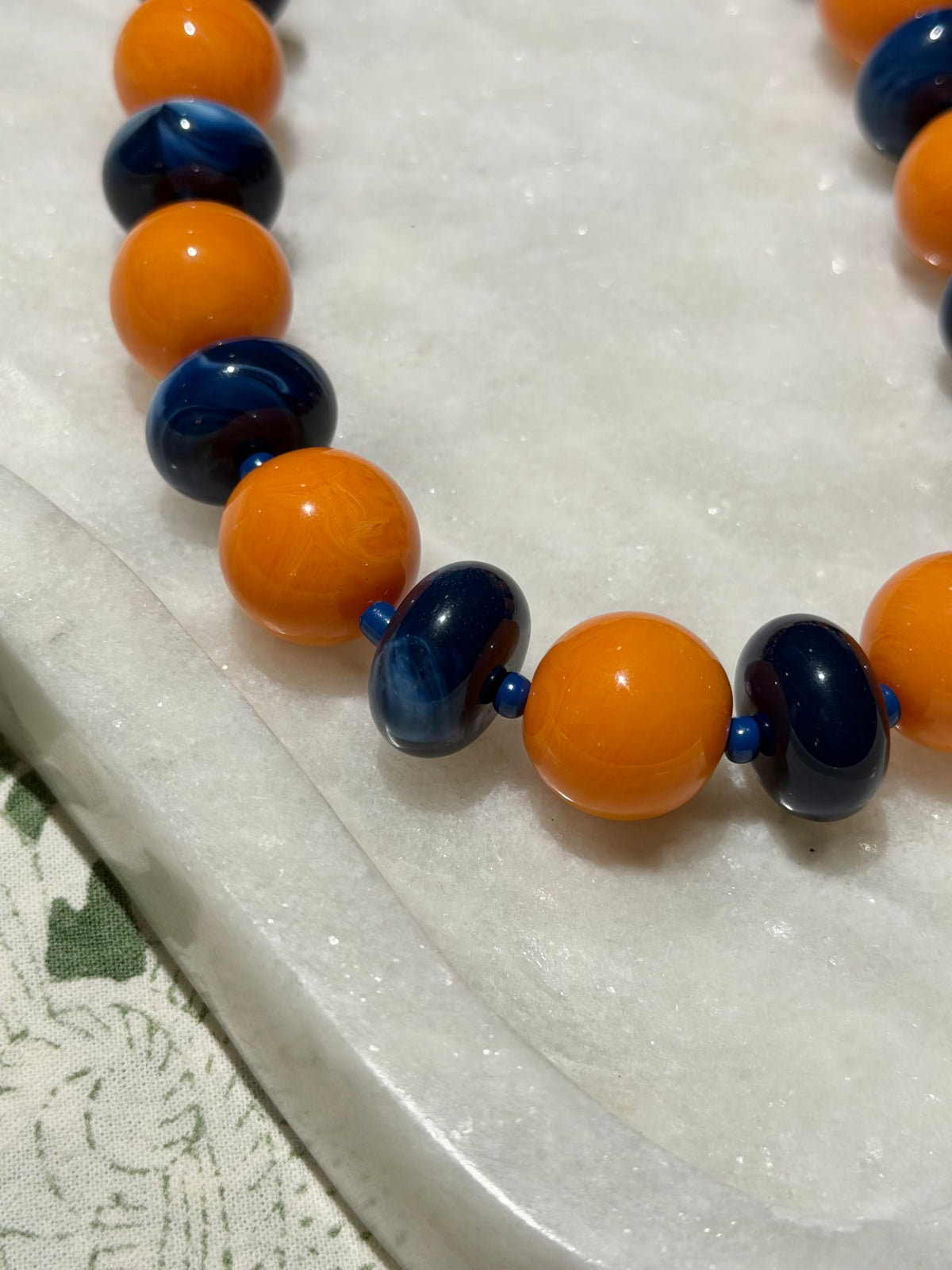 Addie Necklace- Blue + Orange