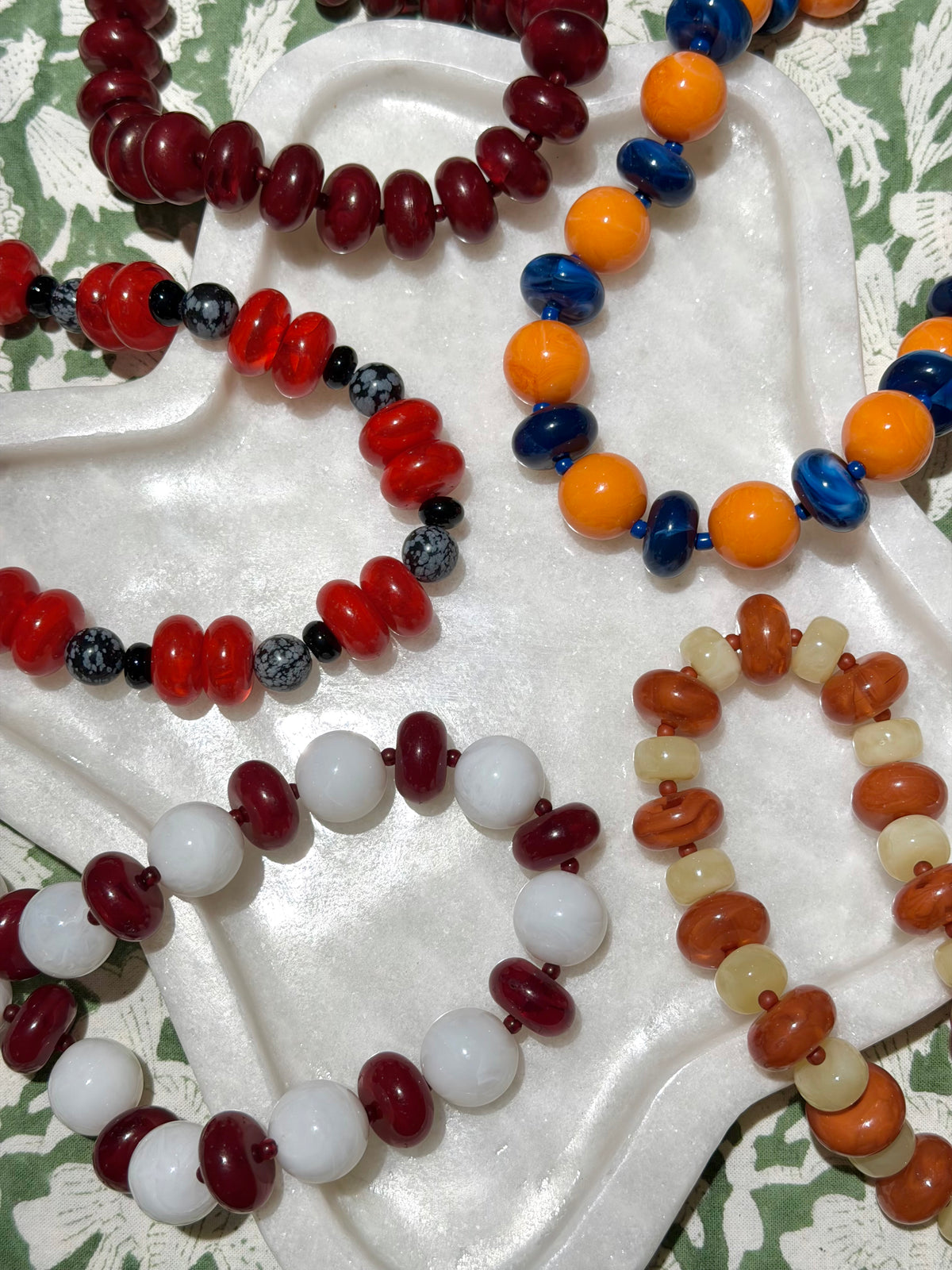 Addie Necklace- Blue + Orange
