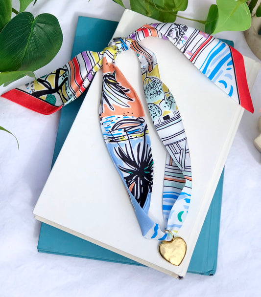 Primary Palm Tree Scarf Necklace